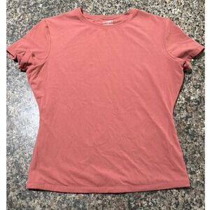 Pumiey Womens Short Sleeve Crewneck T-Shirt Dusty Rose Pink Size M Bodycon Tee